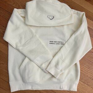 COPY - Grey Cloud Hug Me Until I Smell Like You Hoodie - White, Size Large